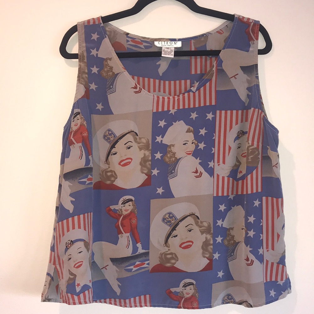 Citron Santa Monica Nautical Silk Blouse